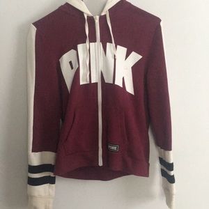 maroon PINK zip-up jacket